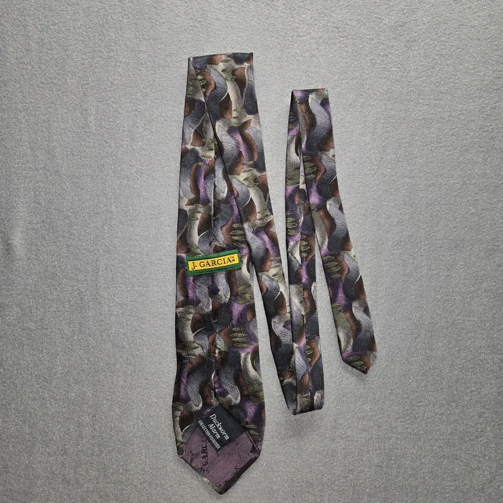 Vintage J Garcia Duckworm Alarm Collection Fourteen‎ Silk Necktie Purple Multi